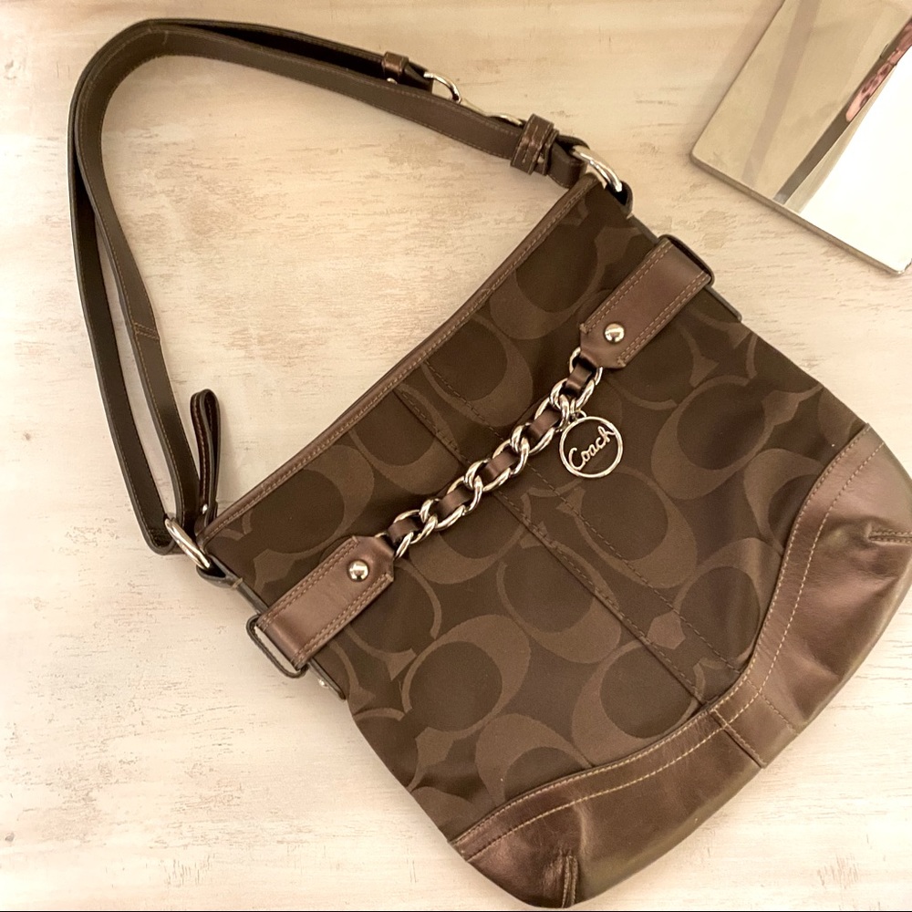 Coach Signature Chain Convertible Crossbody Bag
